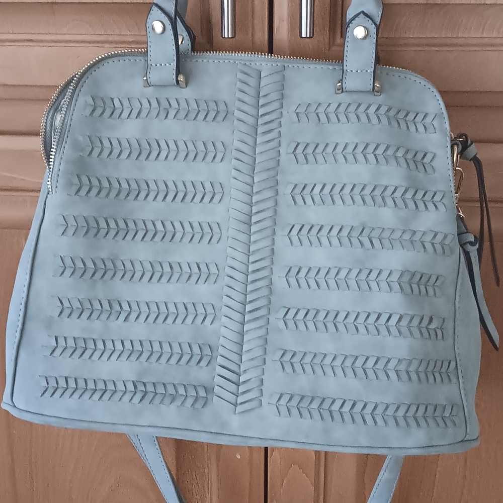 Unbranded Chic Blue Faux Suede Braided Boho Shoulder Crossbody Bag